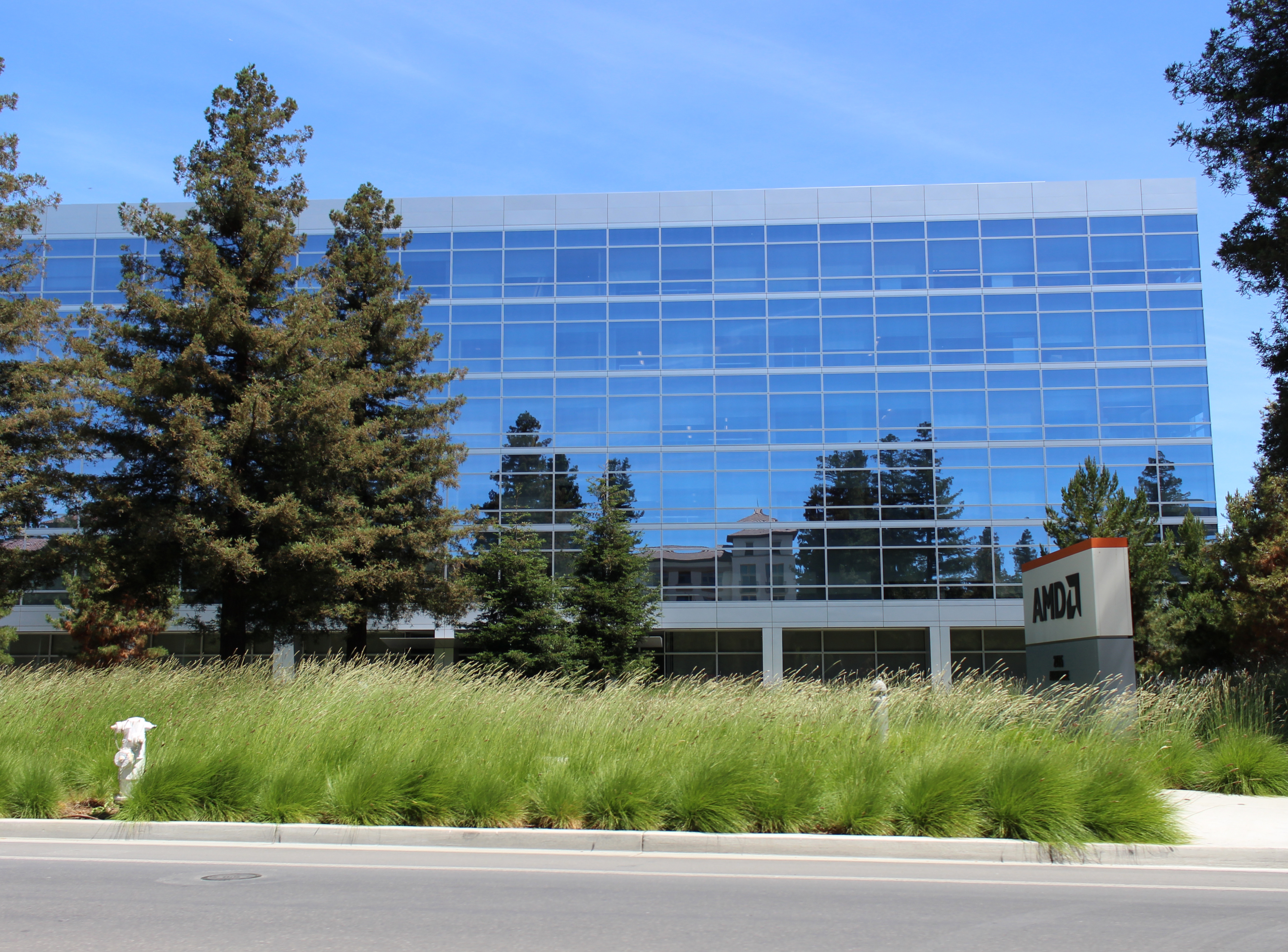 AMD's headquarters building at 2485 Augustine Drive, Santa Clara, California