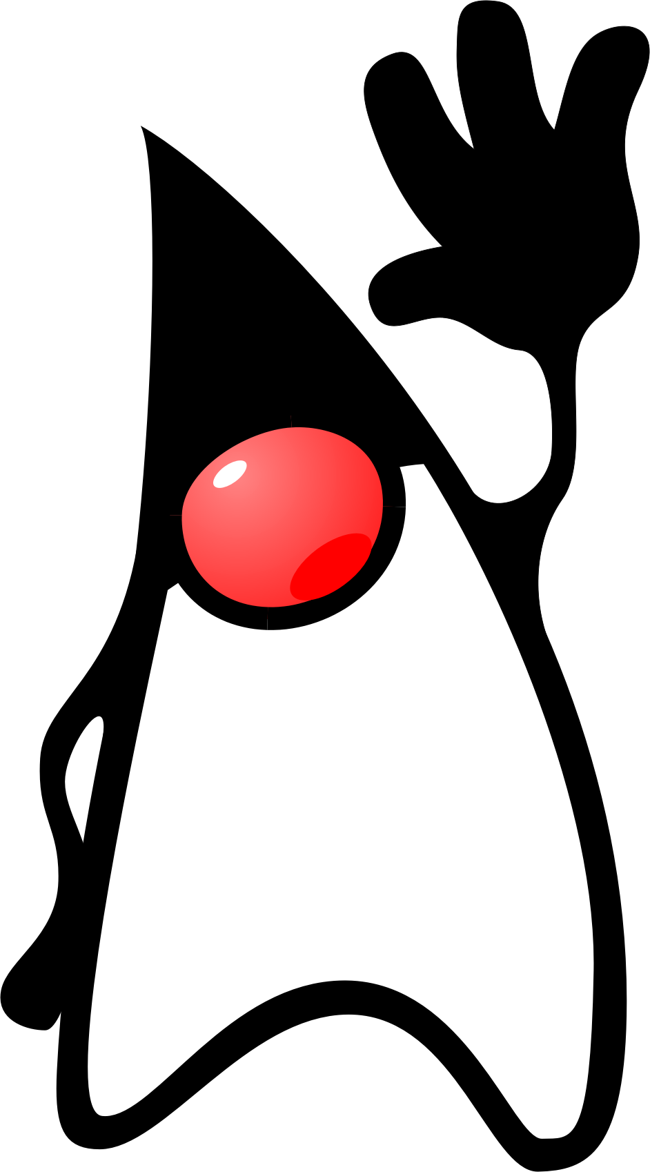 Duke, the official Java mascot, waving